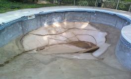 damaged ingound pool broken floor